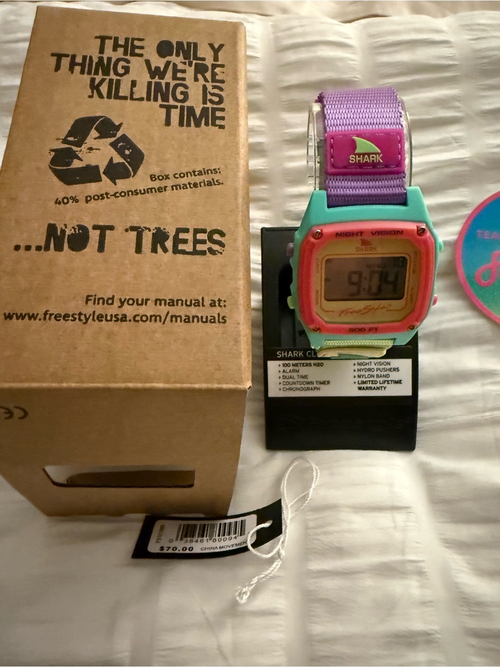 NIB Freestyle Shark Clip Digital Watch Surfer Watch